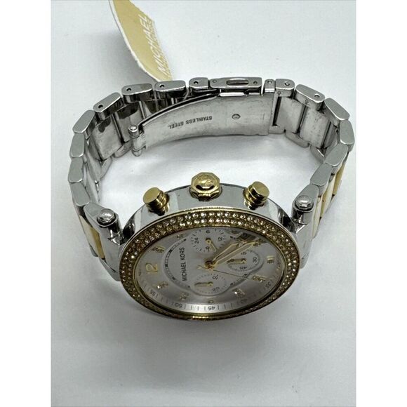 Michael Kors Parker MK5626 Womens Two-Tone Glitz Analog Dial Quartz Watch JNA659 - Picture 6 of 11